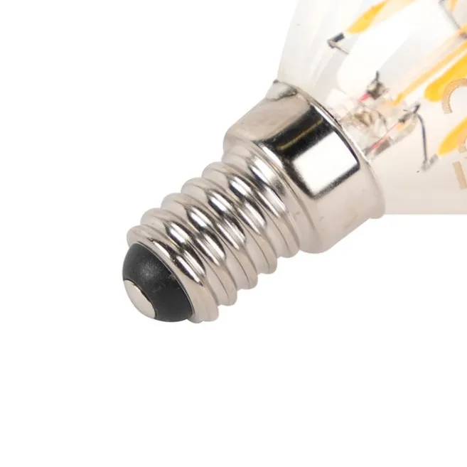 LUEDD 5er Set E14 dimmbare LED Filament Glühbirnen P45 schwarz 300lm 2700K