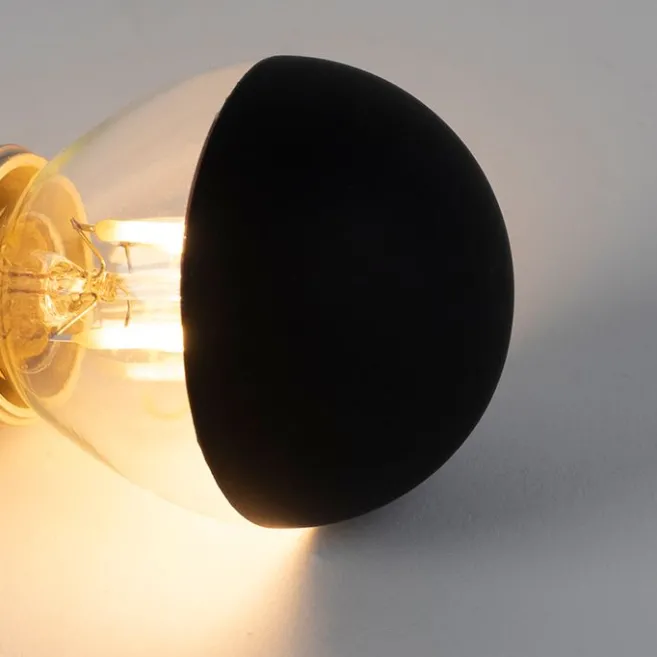 LUEDD 5er Set E14 dimmbare LED Filament Glühbirnen P45 schwarz 300lm 2700K