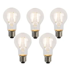 LUEDD 5er Set E27 LED Filament Glühbirnen A60 2W 210lm 2200K