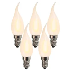 LUEDD 5er Set E14 LED gefrostete Kerzenlampe BXS35 1W 100 Lumen 2200K