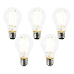 LUEDD 5er Set E27 LED-Glühbirnen A60 Klar 4,9W 1055lm 2700K