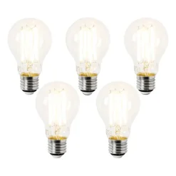 LUEDD 5er Set E27 LED-Glühbirnen A60 Klar 3,8W 806lm 2700K