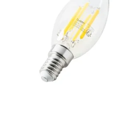 LUEDD 5er Set E14 LED-Glühbirnen B35 Klar 2,2W 470lm 2700K