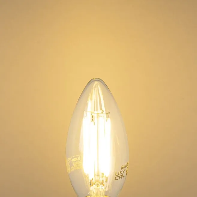 LUEDD 5er Set E14 LED-Glühbirnen B35 Klar 2,2W 470lm 2700K