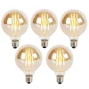 LUEDD 5er Set E27 3-Stufen dimmbar LED Glühbirnen G95 Gold Glas 5W 380lm 2200K