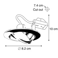 QAZQA 10er Set Einbaustrahler kippbar gold - Edu