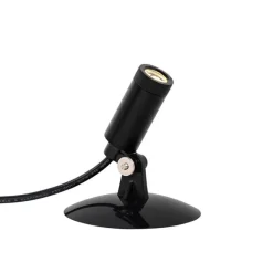 QAZQA 4er Set Erdspießstrahler schwarz inkl. LED IP65 Solar wiederaufladbar - Garly