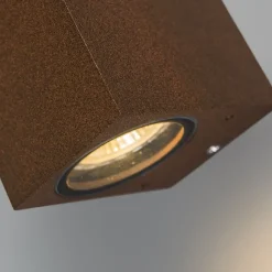 QAZQA 2er Set Industrie Wandleuchten rostbraun IP44 - Baleno II