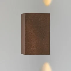 QAZQA 2er Set Industrie Wandleuchten rostbraun IP44 - Baleno II