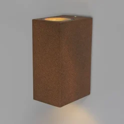 QAZQA 2er Set Industrie Wandleuchten rostbraun IP44 - Baleno II