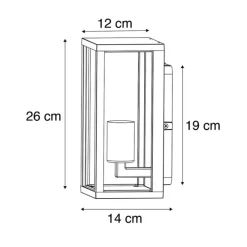 QAZQA 2er Set Industrielle Wandleuchten schwarz 26 cm IP44 - Charlois