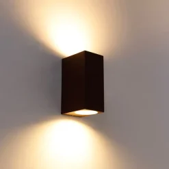 QAZQA 4er Set Industrie-Wandleuchten rostbraun IP44 - Baleno II