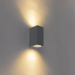 QAZQA 4er Set moderne Wandleuchten anthrazit IP44 - Baleno II