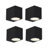 QAZQA 4er Set moderne Wandleuchten schwarz IP44 - Baleno I