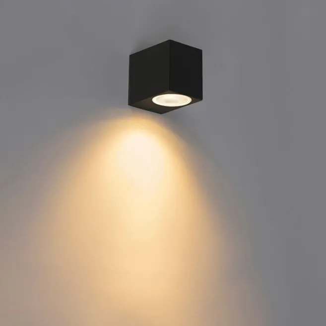 QAZQA 4er Set moderne Wandleuchten schwarz IP44 - Baleno I