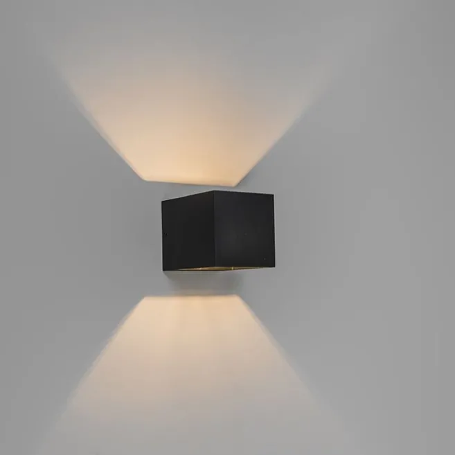 QAZQA 3er Set moderne Wandleuchten schwarz - Transfer