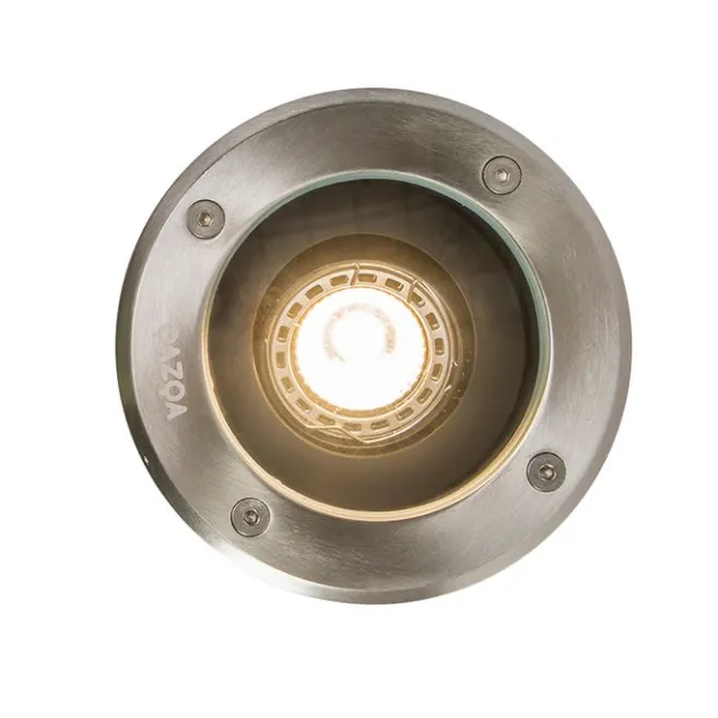 QAZQA 6er Set Outdoor Bodenstrahler Edelstahl IP65 - Delux