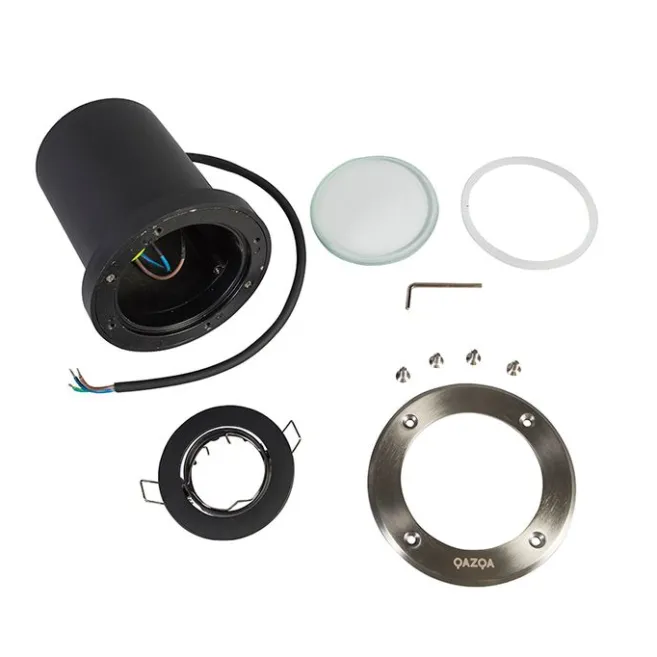 QAZQA 6er Set Outdoor Bodenstrahler Edelstahl IP65 - Delux