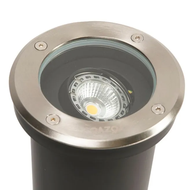 QAZQA 6er Set Outdoor Bodenstrahler Edelstahl IP65 - Delux