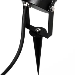 QAZQA 3er Set Pin Spots schwarz inkl. Kabel und Stecker IP65 - Fertig