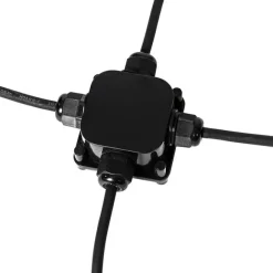 QAZQA 3er Set Pin Spots schwarz inkl. Kabel und Stecker IP65 - Fertig