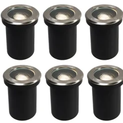 QAZQA 6er Set Smart Outdoor Bodenstrahler verstellbar inkl. Wifi GU10 - Delux