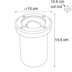 QAZQA 6er Set Smart Outdoor Bodenstrahler verstellbar inkl. Wifi GU10 - Delux