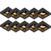 QAZQA 10er Set smarte Einbaustrahler schwarz inkl. Wifi GU10 - Qure