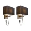 QAZQA 2er Set Wandlampen aus Stahl mit Schirm, Lesearm inkl. LED - Bergamo