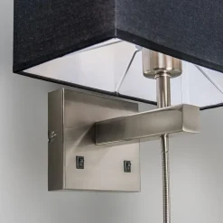 QAZQA 2er Set Wandlampen aus Stahl mit Schirm, Lesearm inkl. LED - Bergamo