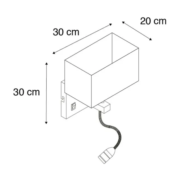 QAZQA 2er Set Wandlampen aus Stahl mit Schirm, Lesearm inkl. LED - Bergamo