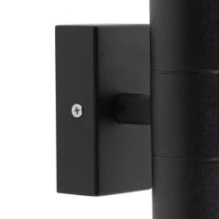 QAZQA 2er-Set Außenwandleuchten schwarz IP44 - Duo