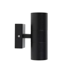 QAZQA 2er-Set Außenwandleuchten schwarz IP44 - Duo