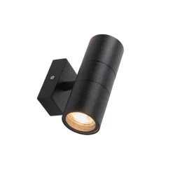 QAZQA 2er-Set Außenwandleuchten schwarz IP44 - Duo