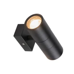 QAZQA 2er-Set Außenwandleuchten schwarz IP44 - Duo