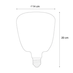 LUEDD 5er-Set E27 Dimmbare LED-Glühbirnen G140 Braun 4,9W 110 lm 1800K