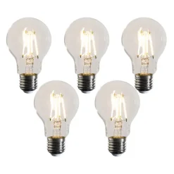 LUEDD 5er-Set E27 Dimmbare LED-Glühbirnen A60 Klar 4,5W 500 lm 2700K