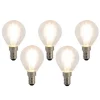LUEDD 5er-Set E14 LED-Filament-Glühbirnen P45 4W 470 lm 2700K