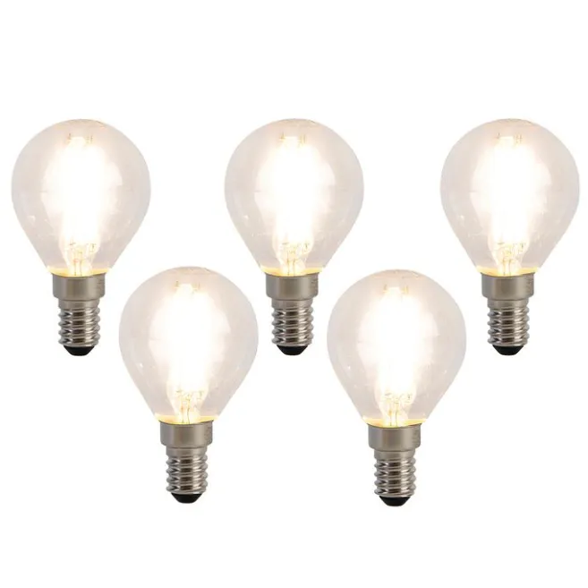 LUEDD 5er-Set E14 LED-Filament-Glühbirnen P45 4W 470 lm 2700K