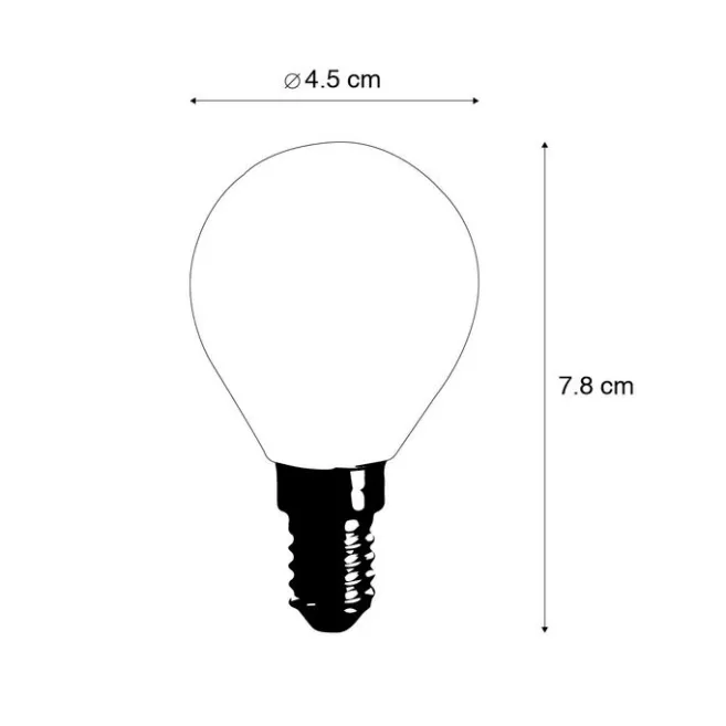 LUEDD 5er-Set E14 LED-Filament-Glühbirnen P45 4W 470 lm 2700K