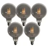 LUEDD 5er-Set E27 3-Stufen-Dimmbare LED-Glühbirnen Rauch G125 4W 150 lm 1900K