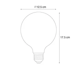LUEDD 5er-Set E27 3-Stufen-Dimmbare LED-Glühbirnen Rauch G125 4W 150 lm 1900K