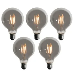 LUEDD 5er-Set E27 3-Stufen-Dimmbare LED-Glühbirnen Rauch G95 4W 200 lm 1900K