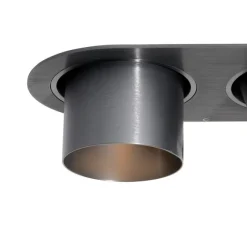 QAZQA 6er-Set Einbaustrahler Gunmetal GU10 70mm Schwenkbar 2-flammig - Installa