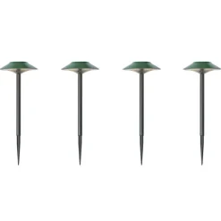 QAZQA 4er-Set grüne Erdspießstrahler inkl. LED IP44 Solar - Mushroom