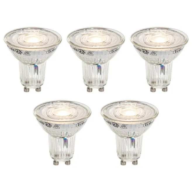 LUEDD 5er-Set GU10 50mm Dimmbare Kelvin LED-Lampen Klar 4,9W 400 lm 2200-3000K