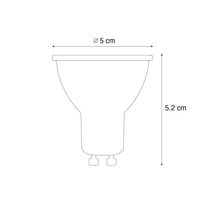 LUEDD 5er-Set GU10 50mm Dimmbare Kelvin LED-Lampen Klar 4,9W 400 lm 2200-3000K