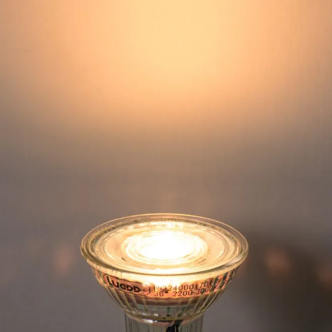 LUEDD 5er-Set GU10 50mm Dimmbare Kelvin LED-Lampen Klar 4,9W 400 lm 2200-3000K