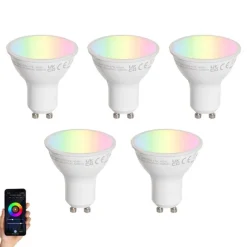 LUEDD 5er-Set GU10 50mm LED-Glühbirnen Klar 4,7W 400 lm 2200-2400K