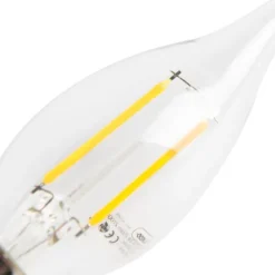 LUEDD 3er-Set LED-Filament-Kerzenlampe E14 3W 2700K 250lm F35 dimmbar klar